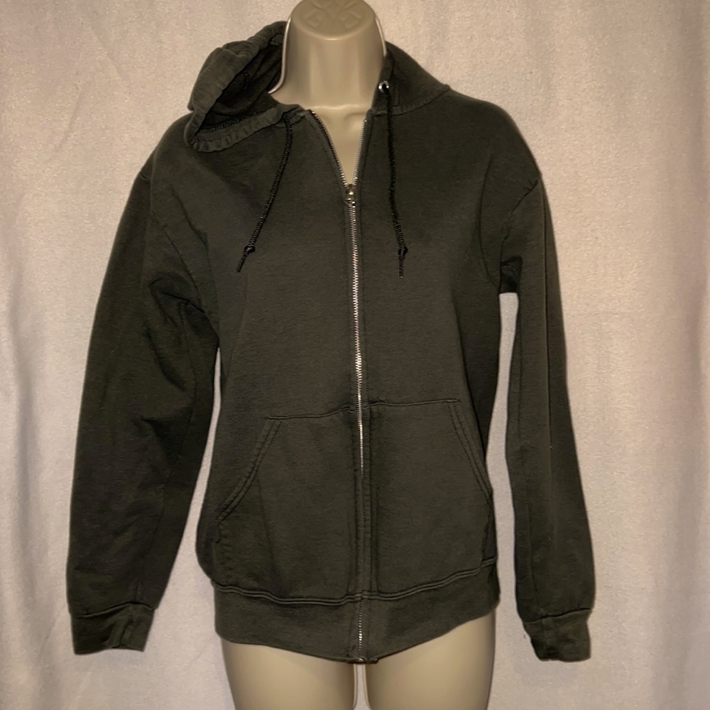 #472✅ olive green zip up hoodie jacket